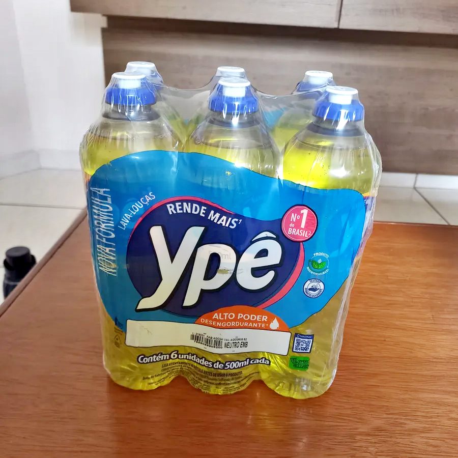 Detergente Lava Louças Ypê Neutro 500ml Com 6 Unidades