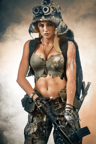 girl gun unusual camouflage 600nw 486497893.webp