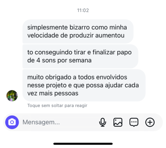 Student testimonial screenshot.