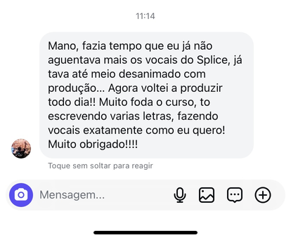 Student testimonial screenshot.