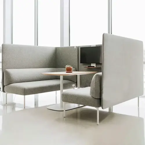 Gray Privacy Seat - Office Reception Chairs with High Back Design for Library.webp