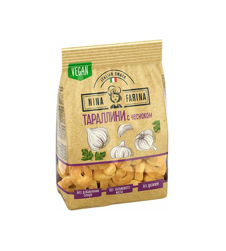 4620017453536 СУШКИ NINA FARINA ТАРАЛЛИНИ С ЧЕСНОКОМ 180 Г.png