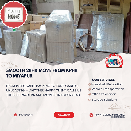 Today we helped a family move their 2BHK from the 5th floor in KPHB