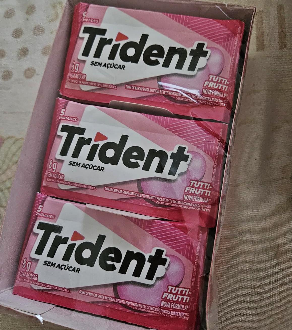 Chiclete Trident Tutti-frutti Sem Açúcar – Caixa com 21 unid. de 8g