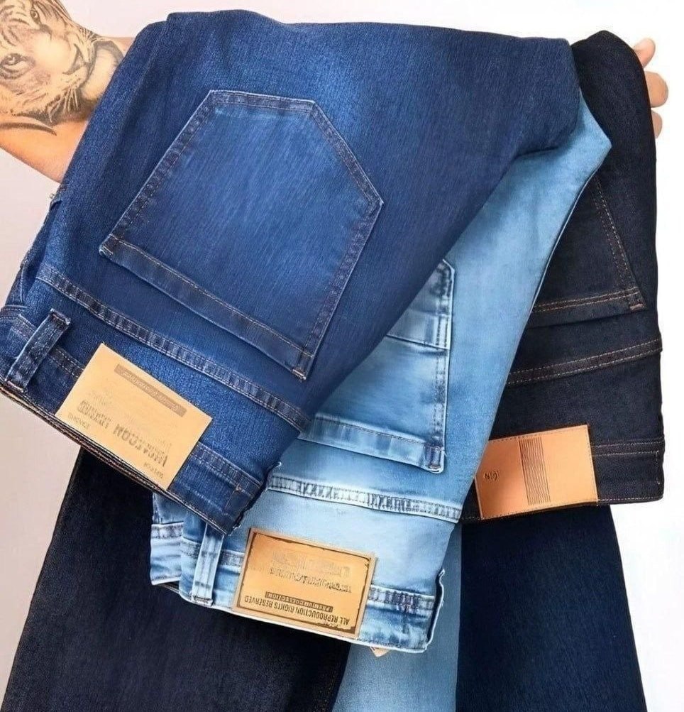Kit 2 Calça Jeans Masculina Preta Azul Direto Fabrica Slim