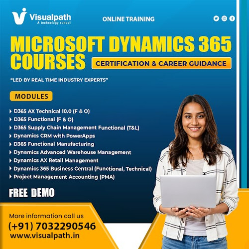 Master Microsoft Dynamics 365 with hands-on, expert-led training:
► D365 AX F&O – Tech & Functional
► Supply Chain, CRM + PowerApps
► Functional Manufacturing & Retail
► Advanced Warehouse, PMA
► Business Central (Functional & Technical)

🌍 Open to learners worldwide: USA, UK, Canada, Dubai, Australia, etc.
🎯 Career-focused with free demo & placement support

📞 Call: +91‑70322 90546
💬 Chat on WhatsApp: https://wa.me/c/917032290546
🌐 Visit: visualpath.in/online-microsoft-dynamics-ax-training.html
📚 Blog: https://visualpathblogs.com/category/d365-ax-technical/
