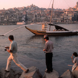 Portugal. Porto. A barco rabelo carries Porto wine down the Douro river. 1985