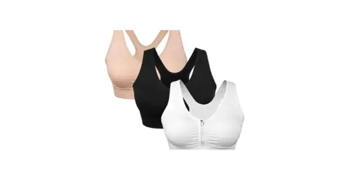Women's Front Closure Posture Corrector Bra Wireless Back Support Bras for Women Comfy Unlined with .webp