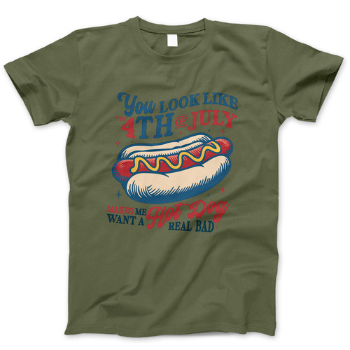 Photograph of four blank t-shirts greys beige and army green. Clipping path included. Ready for your.jpg