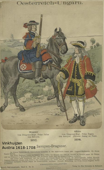 072 Austria 1618 1708 Oesterreich Ungarn Savoyen Dragoner Dragoner (1682) Officier (1690)R Knotel [7.jpg