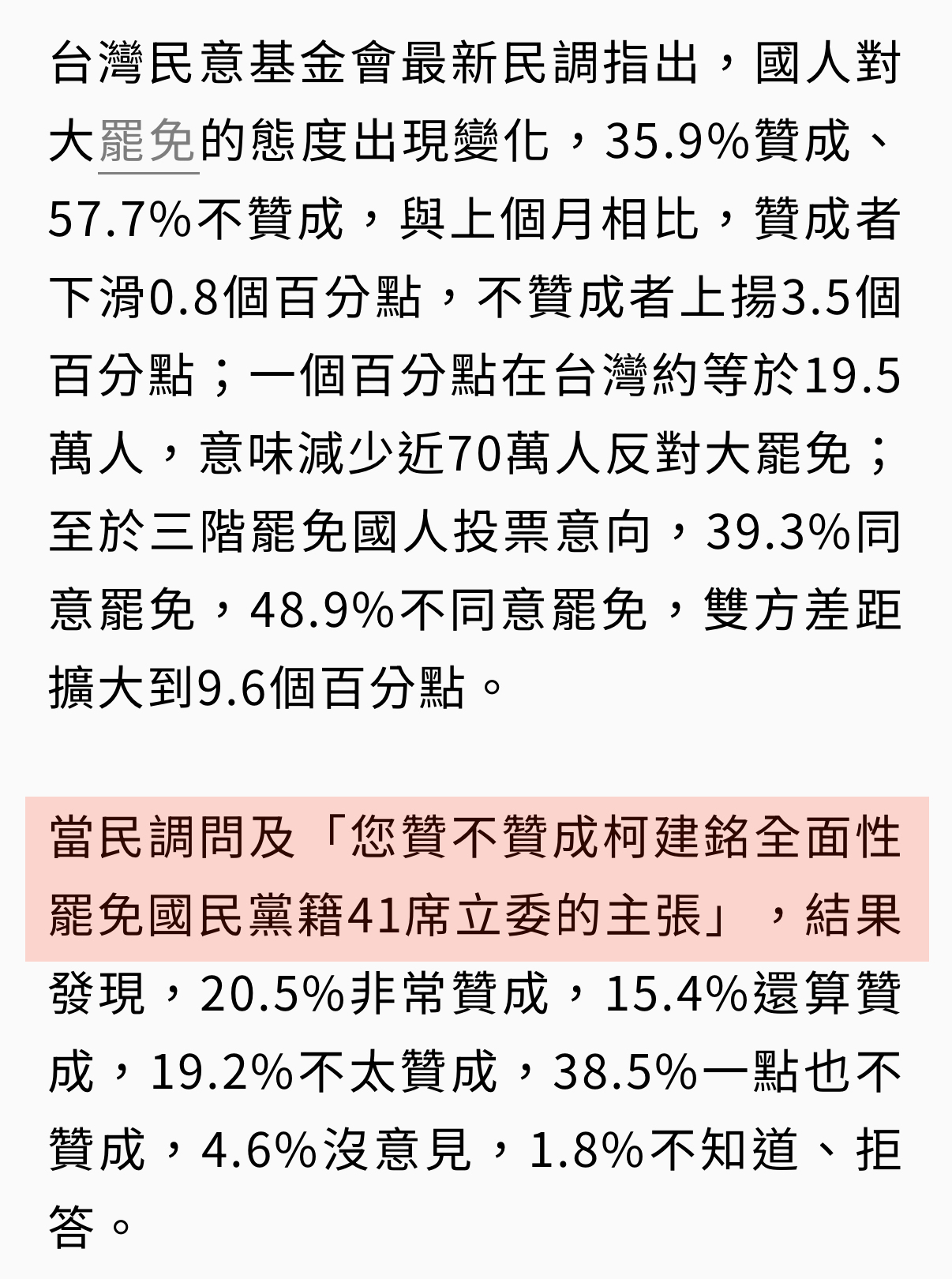 圖 游兒大罷免新民調出來嘍