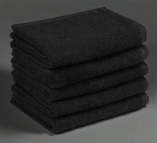 Kit 10 Toalhas Rosto Clássica Para Salão De Beleza Atacado Cor Preto Lisa