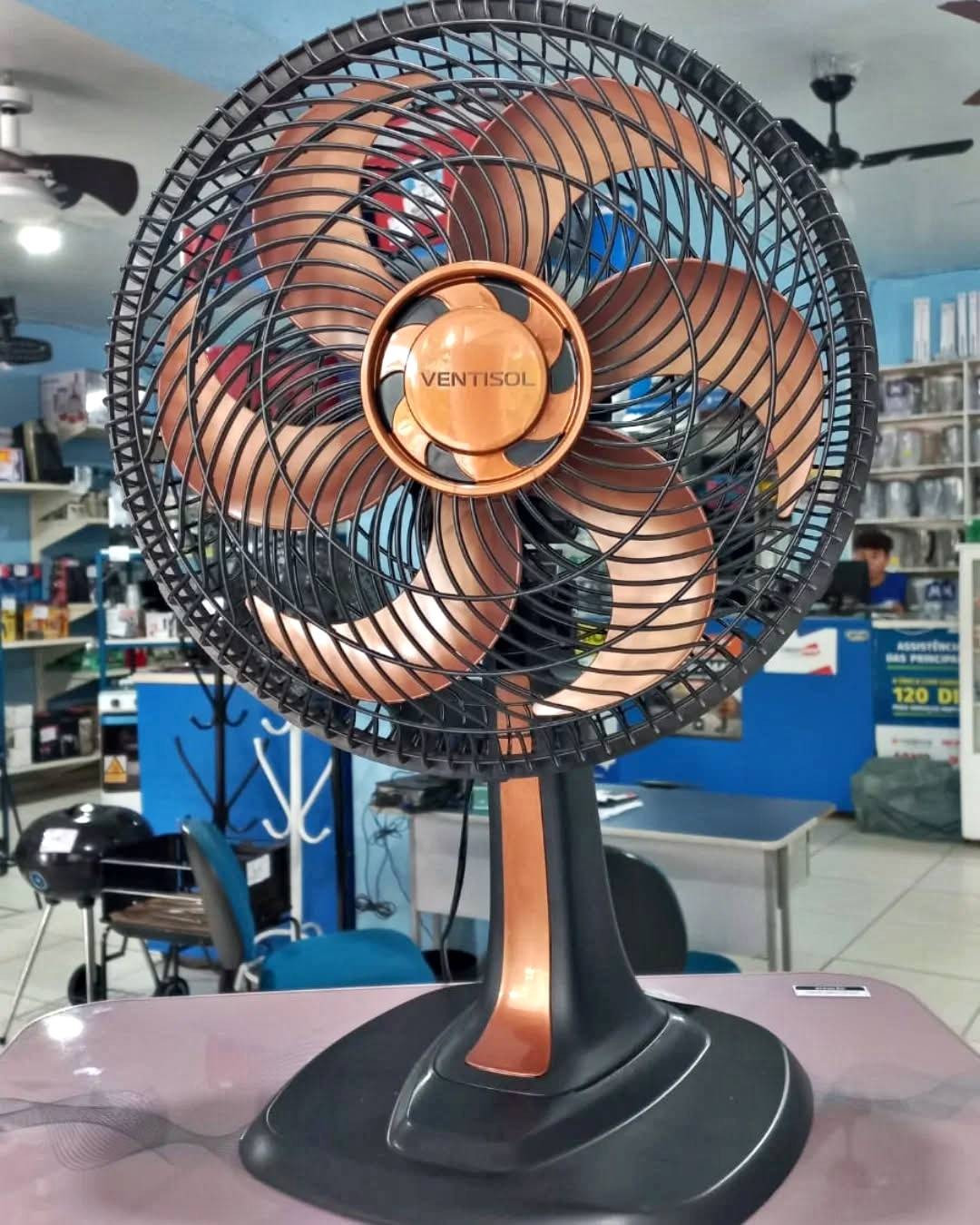 Ventilador Osc Mesa Turbo 6p 40cm Bronze 127v Premium Cor da estrutura Preto Ventisol