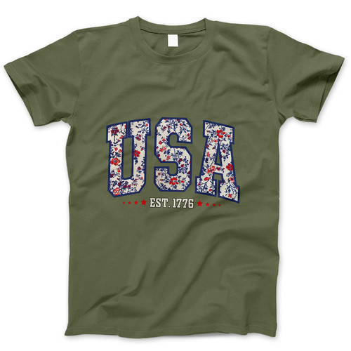 Photograph of four blank t-shirts greys beige and army green. Clipping path included. Ready for your.jpg