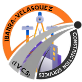 Logo for Ibarra-Velasquez Construction Services featuring a compass, buildings, and a sweeping arc. The logo includes the text IBARRA-VELASQUEZ CONSTRUCTION SERVICES IVCS in bold letters. The design uses orange, gray, and blue colors, conveying professionalism and reliability in a construction industry setting.