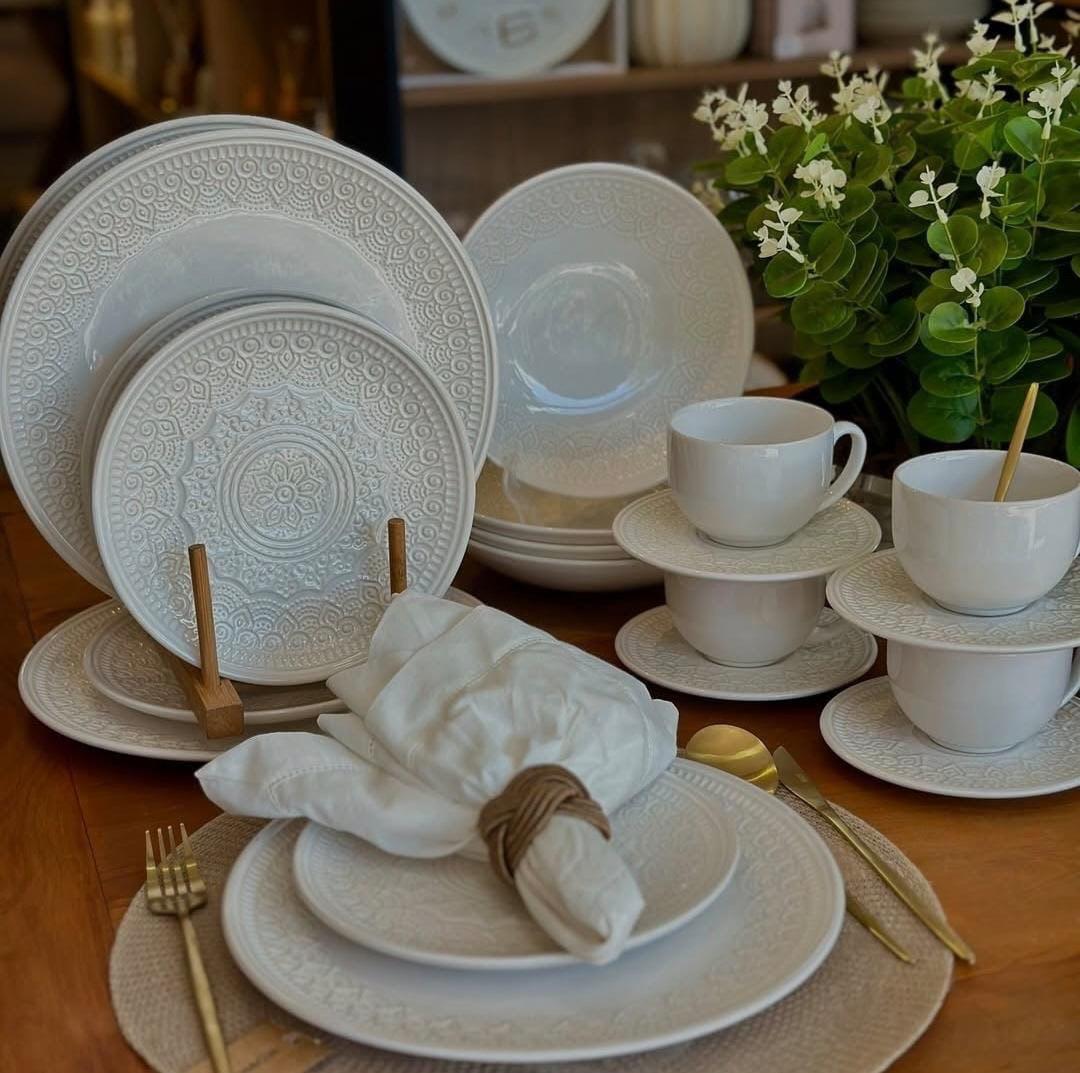 Aparelho De Jantar Porto Brasil Agra 30 Peças Branco Porto Brasil
