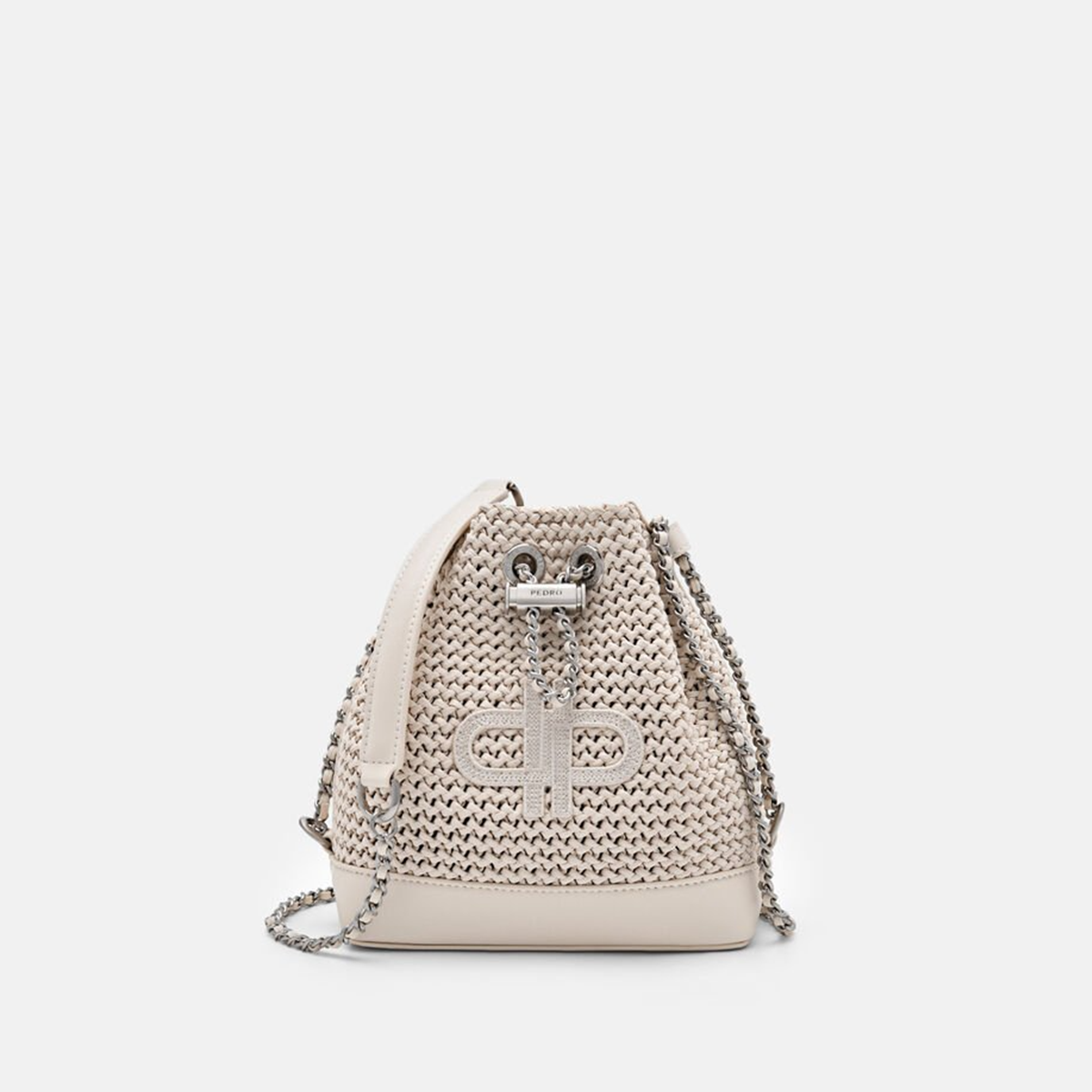 Túi rút dây mini Icon Raffia Mini - Màu Phấn