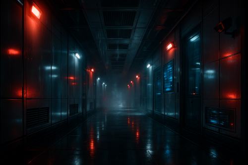 20250815 1345 Futuristic Security Corridor simple compose 01k2prqqf9fem87yekr972pm29.png