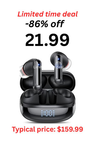 86% OFF Wireless Bluetooth Headphones — $21 99 Limited Time Deal, Deep Bass & Noise Cancelling.jpg
