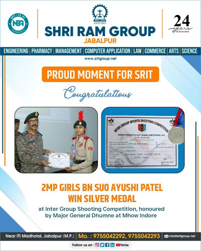 2MP Girls BN SUO Ayushi Patel of SRIT Jabalpur Won the Silver Medal.jpg
