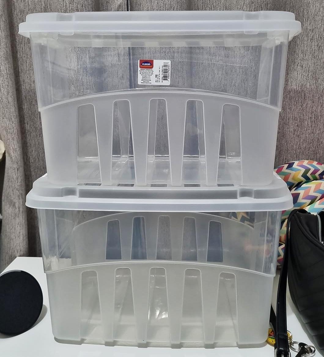 Caixa com Trava de 19.8 l, Plasútil, Incolor
