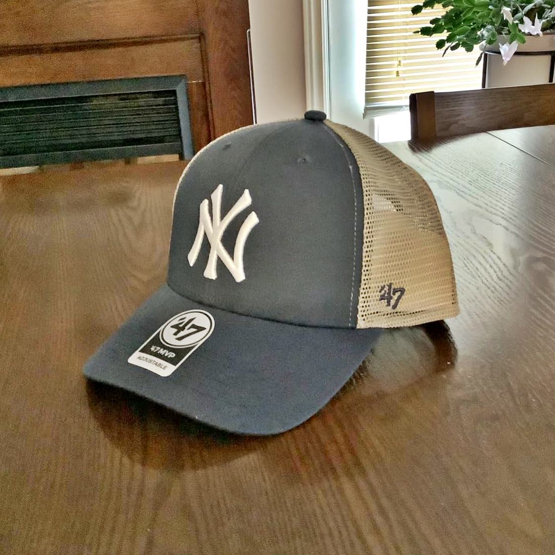 Boné ajustável 47 MLB New York Yankees Flagship Wash Mesh MVP adulto tamanho único