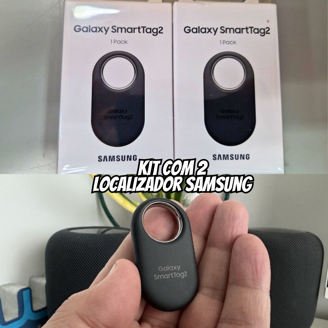 SAMSUNG Smarttag2 (2023) Bluetooth + Uwb, Ip67 Resistente À Água E Poeira, Localizável Por Aplicativo, Bateria Com Duração De 1,5 Ano (Pacote Com 2) – Preto