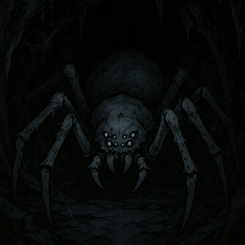 20250709 1925 Dark Cave Spider simple compose 01jzrvfae3ety9tfz13grrzzqw.png