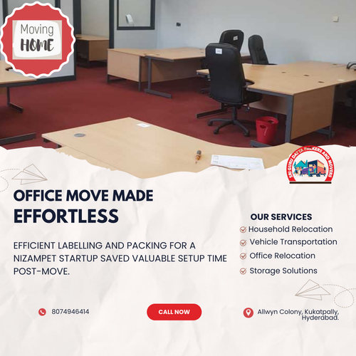 Labelled packing saved time.Smart shifting for startups.