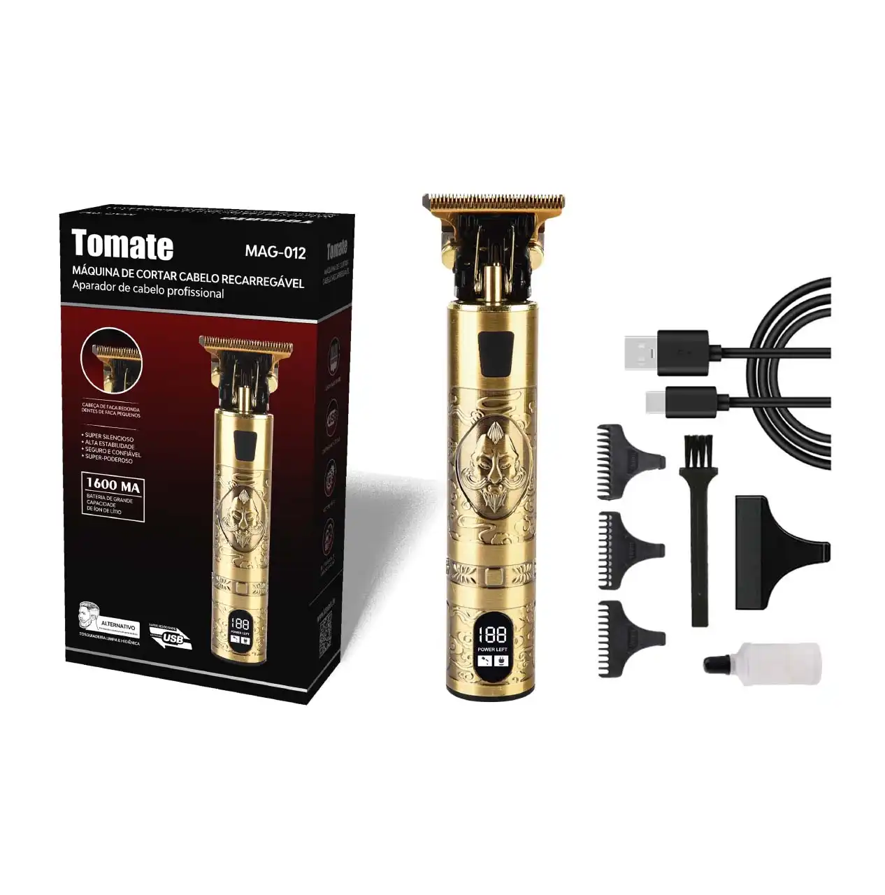 Máquina de Cortar Cabelo Recarregável