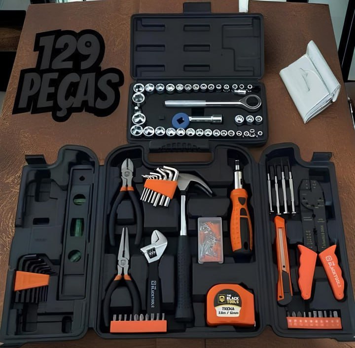 Kit Jogo De Ferramentas Completo C/ Soquetes E Chaves TBT12940K The Black Tools