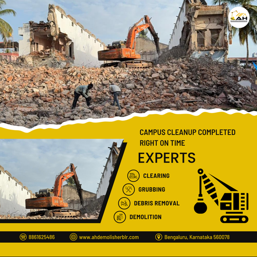 Todays task  complete general cleanup and concrete removal at a school campus