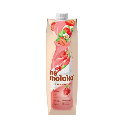 4650259901571 НАПИТОК NEMOLOKO КЛУБНИЧНОЕ 1 Л TETRA PAK NMLK 1L Klubnichnoe F.jpg