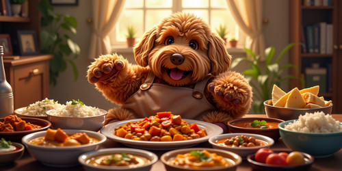 An irresistibly cute scene featuring Big Belly Bob BBB the chubby plush labradoodle seated happily a.jpg