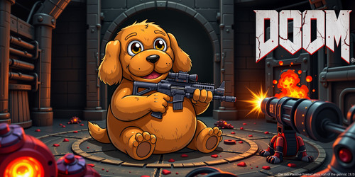 Big Belly Bob as a shootable character in Doom II with god mode enabled BBB is depicted as a cute pl.jpg