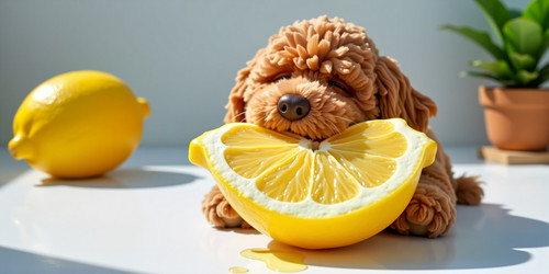 A close up shot of Big Belly Bob the plush labradoodle with an absurdly large spherical belly enthus.jpg