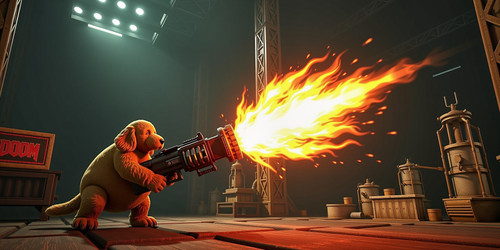 Big Belly Bob operating the BFG9000 in the industrial environment of Doom II BBB the plush labradood.jpg