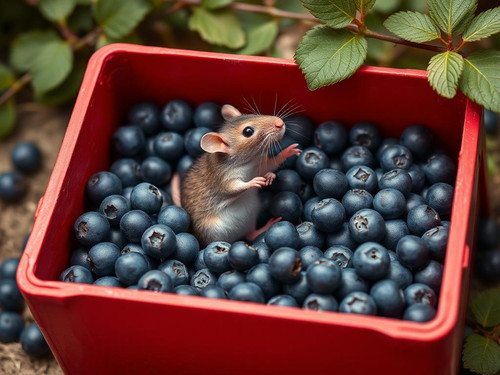 www.naked-ai.art - A red box of blue berries with a rat dancing inside.jpg