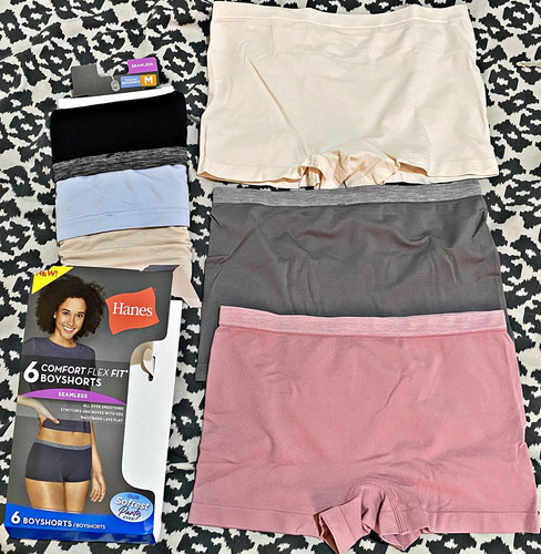 Hanes Calcinha Boyshort feminina Comfort Flex Fit sem costura, pacote com 6, Sortidas.jpg