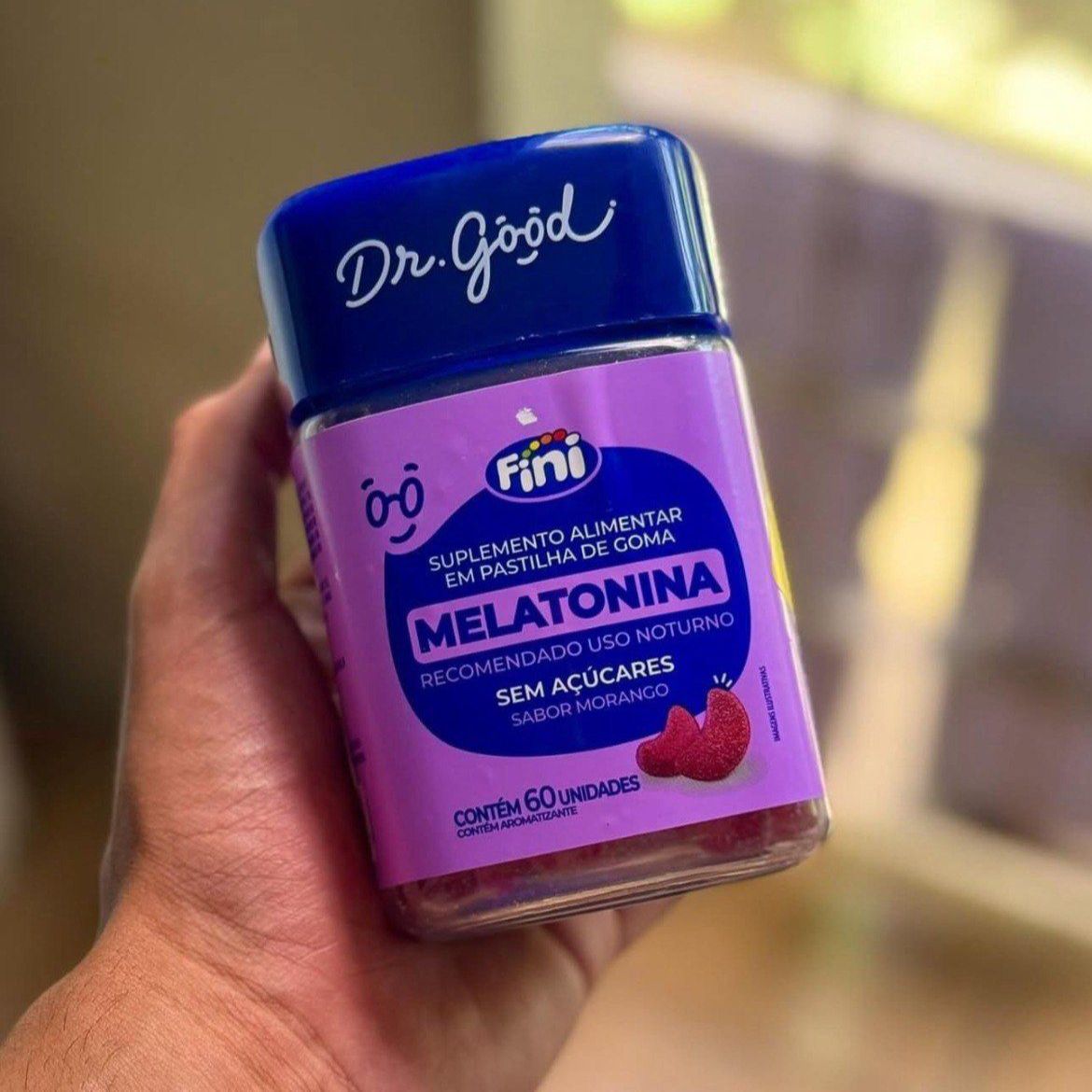 Melatonina Em Gomas Sabor Morango – 60 Gomas – Fini Dr Good