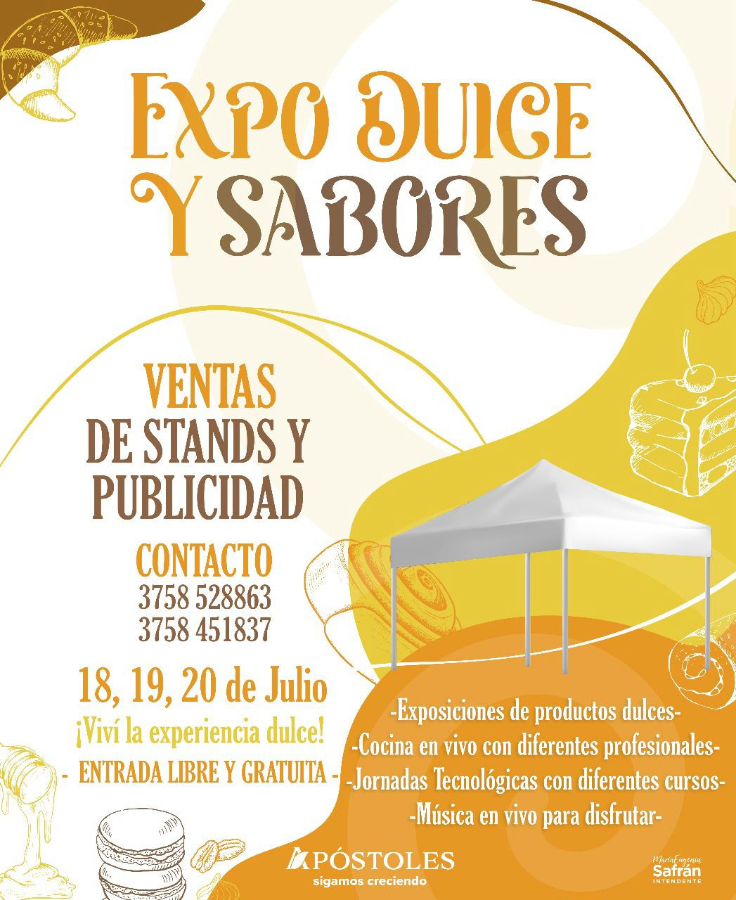 Expo Dulce y sabores en Apóstoles: lugares disponibles para stands de emprendedores.