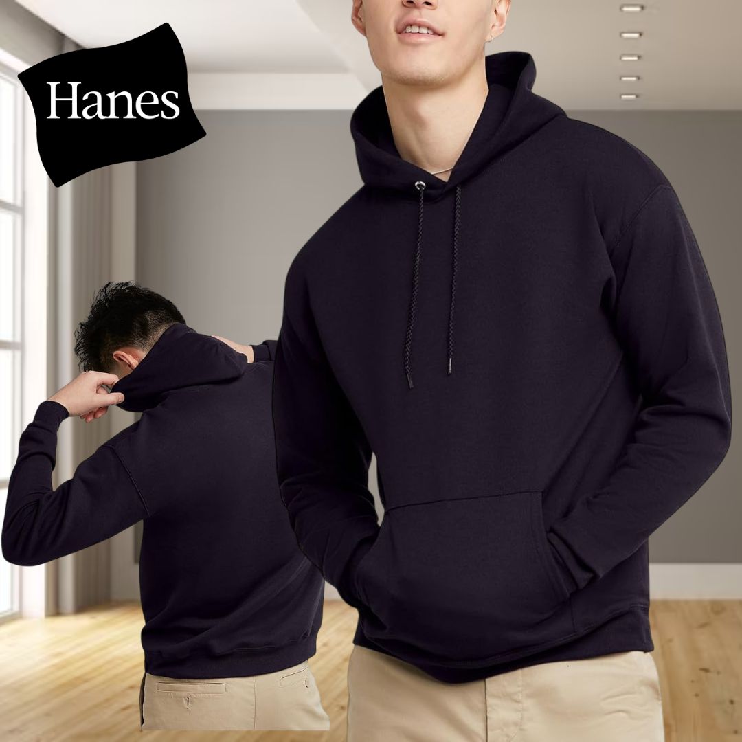 Hanes Moletom masculino EcoSmart de lã com capuz
