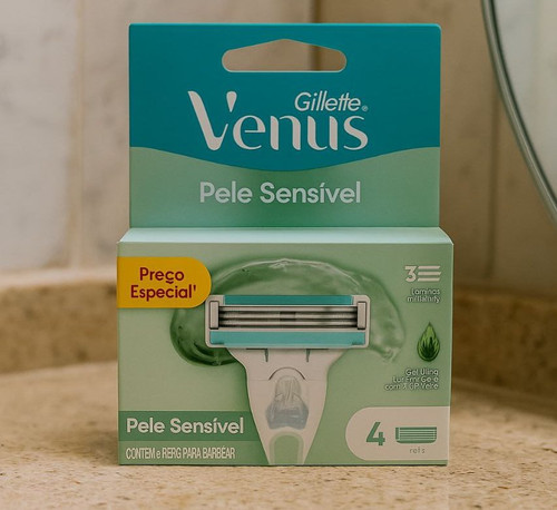 Gillette Venus Pele Sensível Carga para Aparelho de Depilar com Aloe Vera, 4 uds.jpg