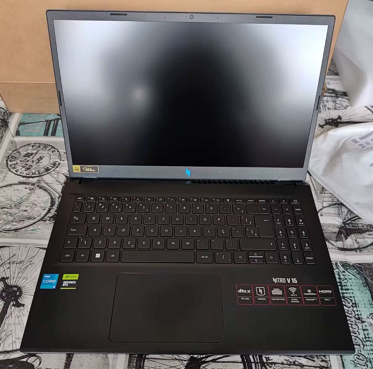 Notebook Gamer Acer Nitro V15 Intel Core i5 512GB SSD 16GB RAM 15,6″ Full HD 144Hz IPS RTX 3050 6GB ANV15-51-582R