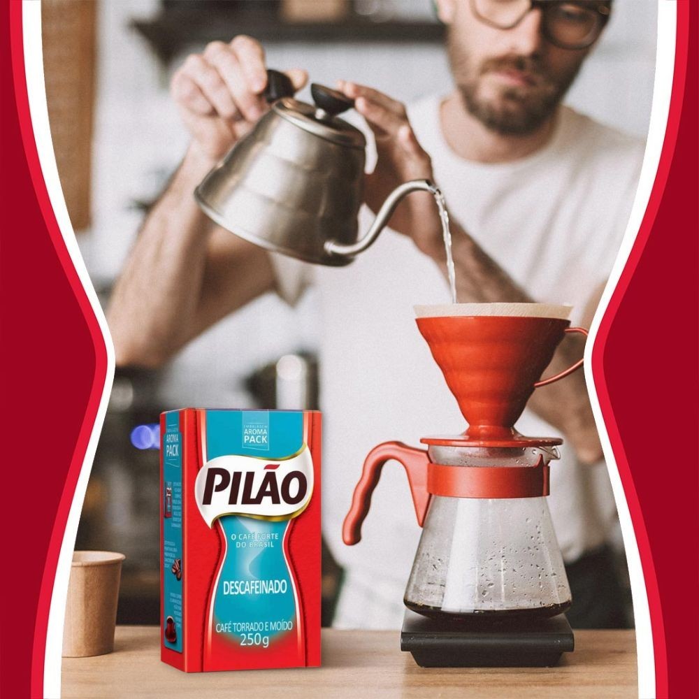 Café Pilão Torrado e Moído Descafeinado Vácuo 250g