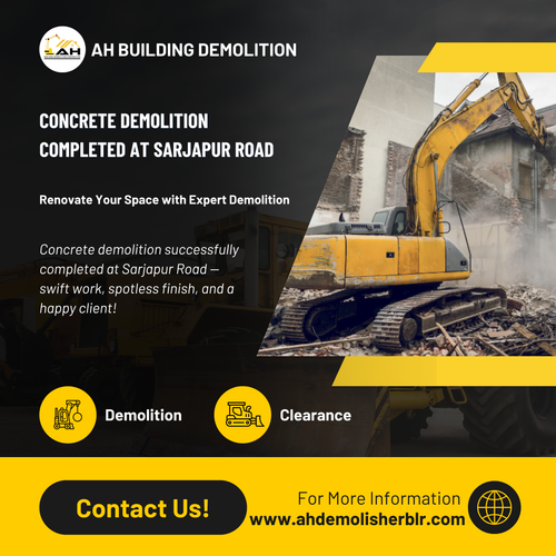 Today we wrapped up a concrete demolition project at a property in Sarjapur Road.