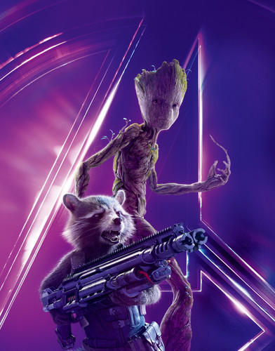 [7871x10039]Infinity War Character Poster Rocket Racoon & Groot