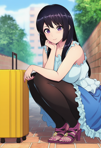 nsfw, [[pepper0]], [umasan ], full body, 1girl, outdoor, suitcase, daytime s 1034292472.png