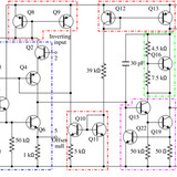 Component Level Diagram of Analog IC 741 Op Amp Internal Circuit