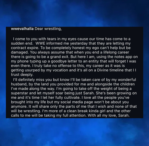 Sarah Logan Leaving WWE